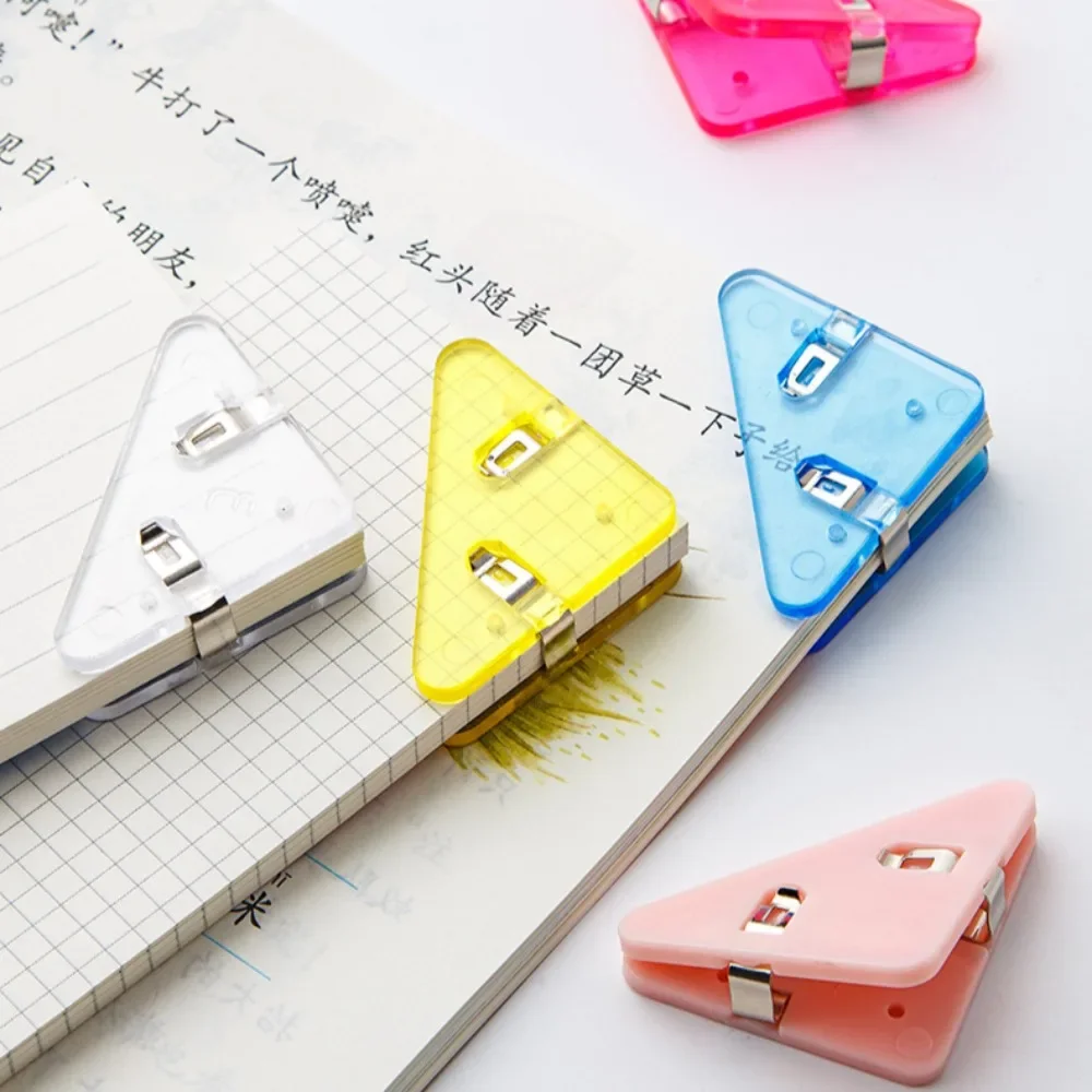 Kawaii 1pc Triangle Corner Clips File Paper Clips File Index Photo Clamp Page Holder Korean Stationery Office Desk Organizer