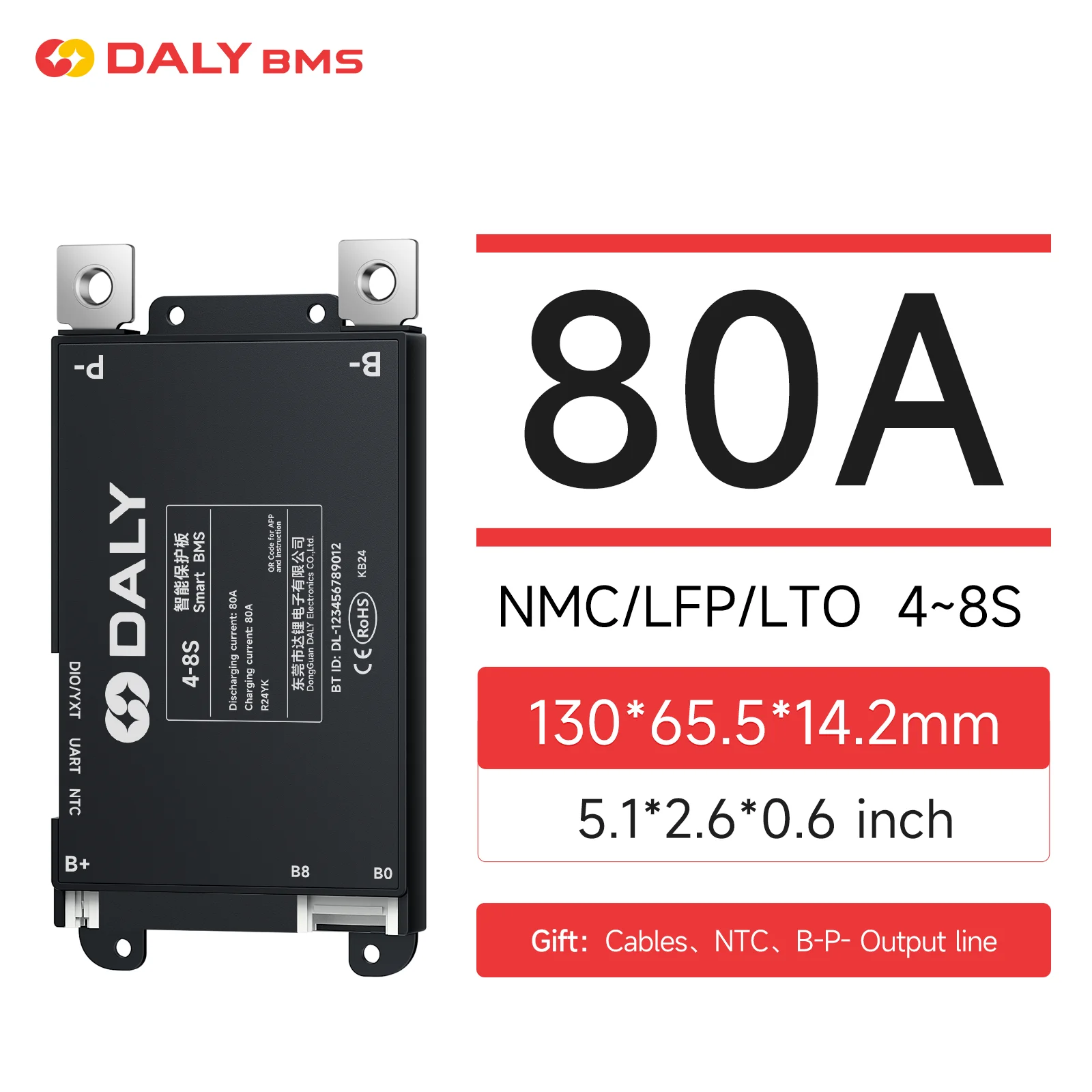 Daly Smart BMS 4S 6S 8S 12S 13S 14S 16S 17S 20S 24S Bluetooth BMS 30A 40A 60A 80A 100A 120A 150A 200A Lifepo4 Li-Ion LTO Batterie