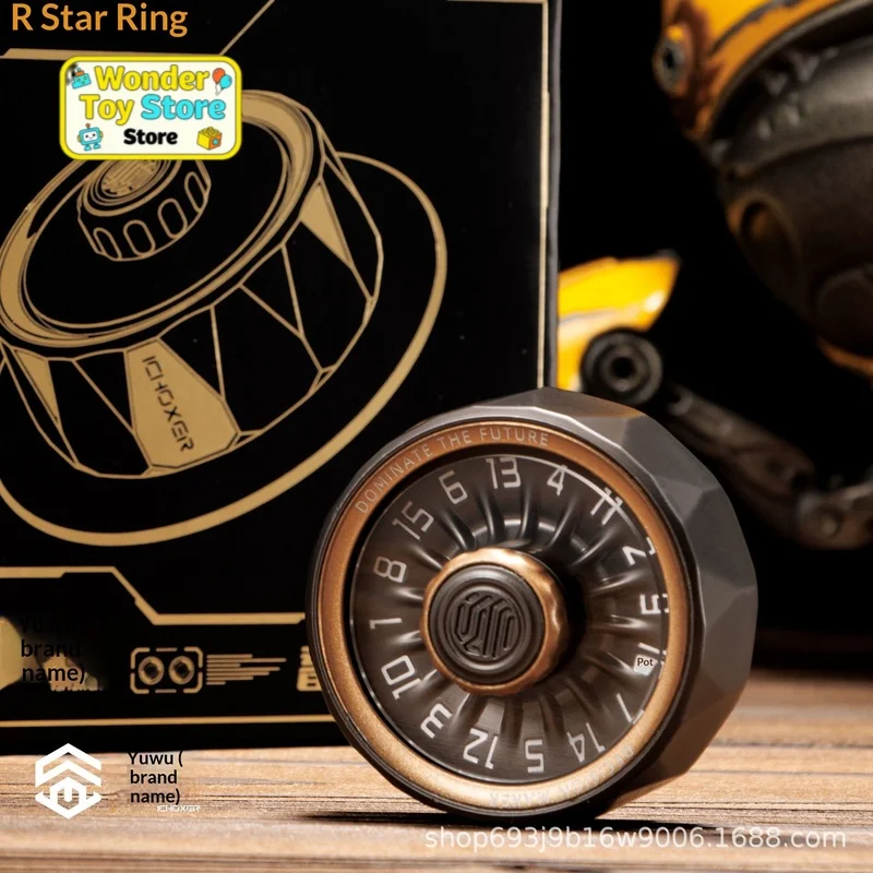 Yuwu Fidget Spinner EDC Sternring Federbelasteter Drehbarer Massiver Metall-Stresskiller für Erwachsene Desktop-Entscheidungshelfer Spielzeug