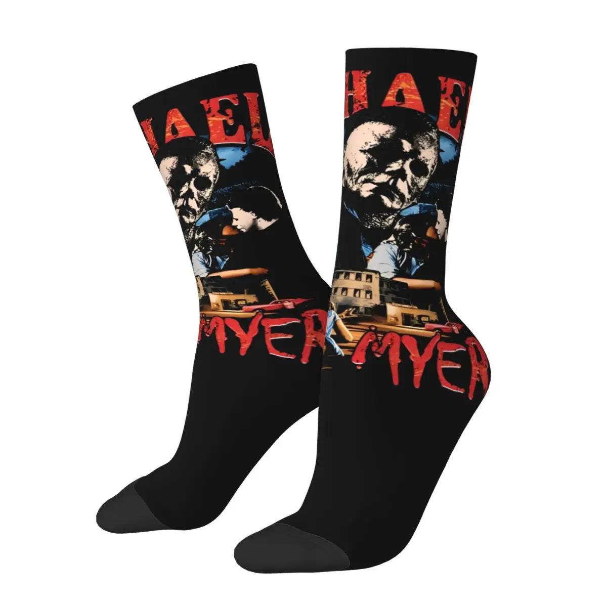 Casual Women Men Halloween Horror Movie Michael Myers Theme Socks Merch Warm Socks Cute Birthday Present