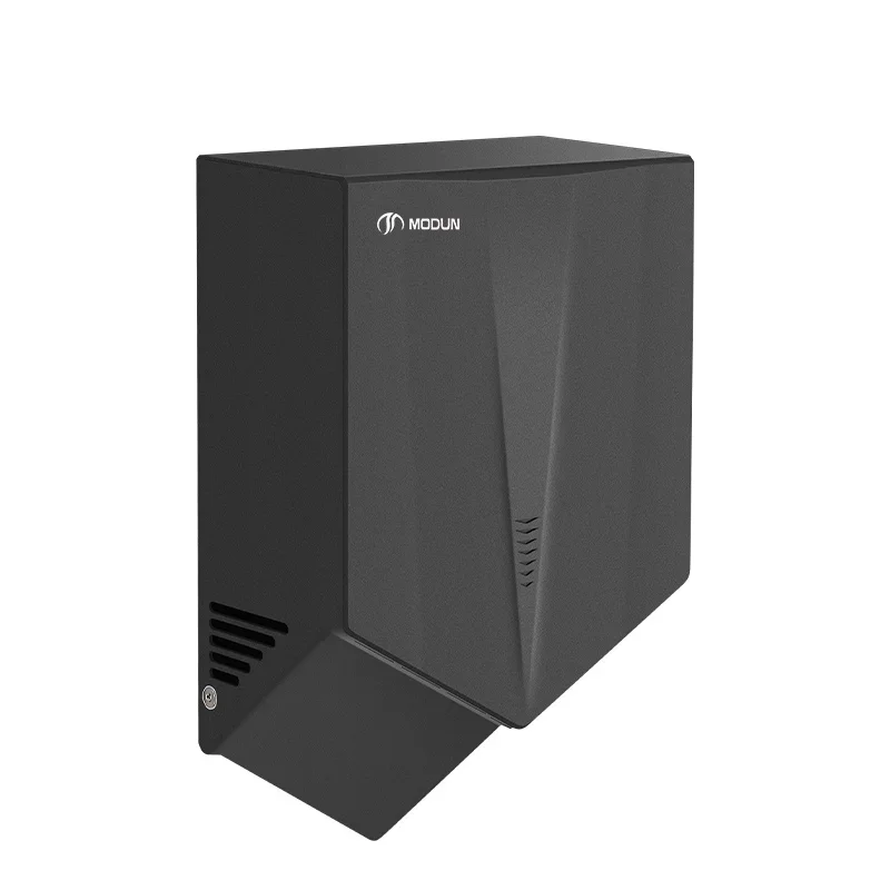 Wall-Mounted Electric Automatic Hand Dryer ABS Black V-Shaped  for Hotels and Households