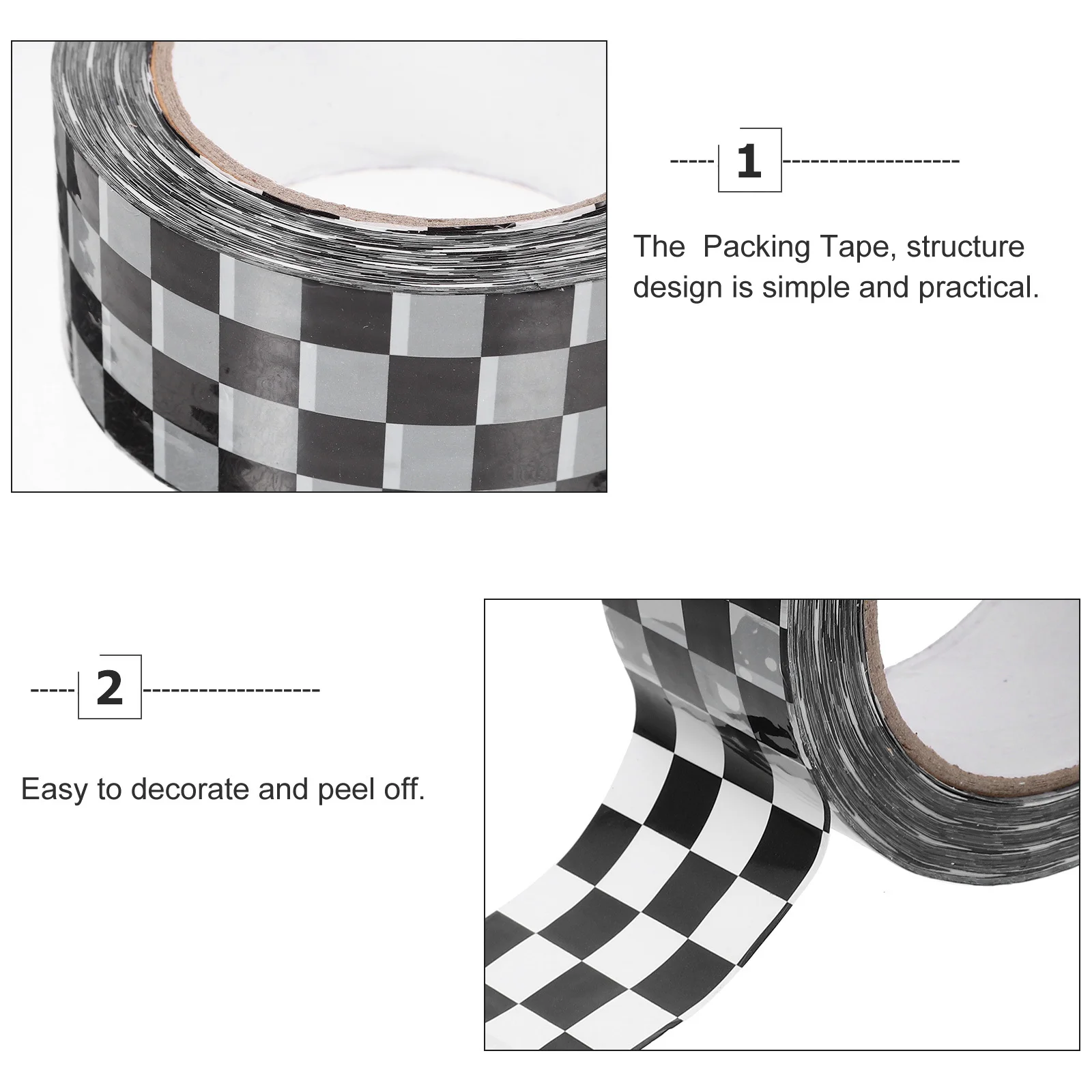 1 Roll Stylish Checkered Design Tape Reliable Adhesive Packing Tape for Delivery Boxes and DIY Gift Packaging Seal