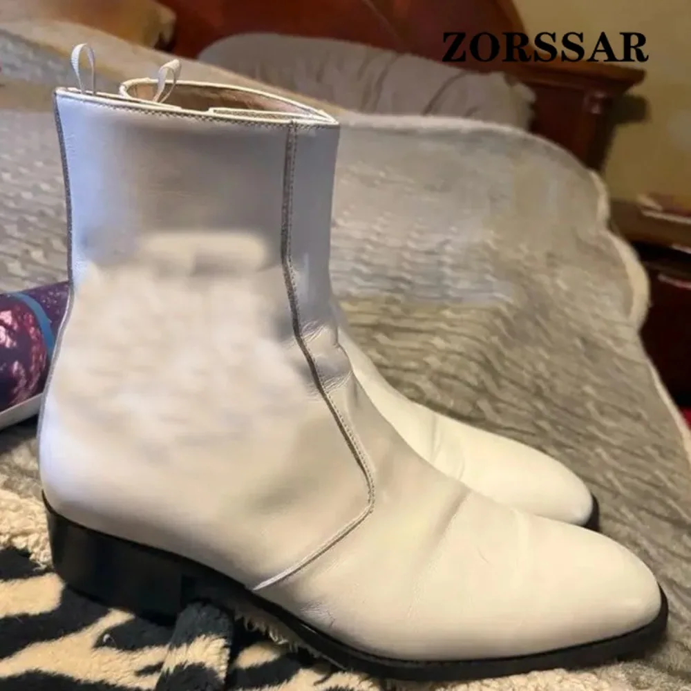 Brand Men's Boots Designer British Style Men Chelsea Boots High-top Buckle Strap Formal Shoes High Quality Men Motorcycle Boots