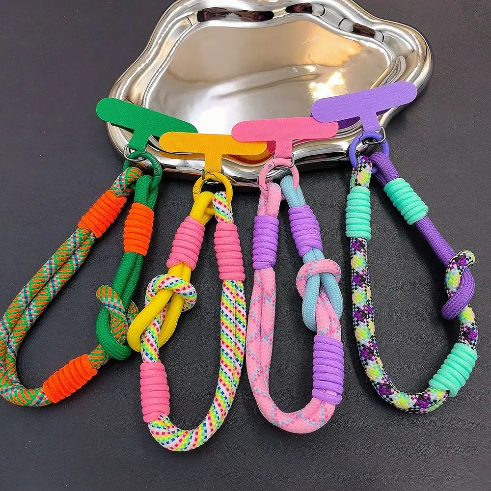 

Fashion Dopamine Braided Phone Lanyard Handwoven Anti-lost Phone Wrist Strap Short Camera Hanging Rope Phone Charm Accessories