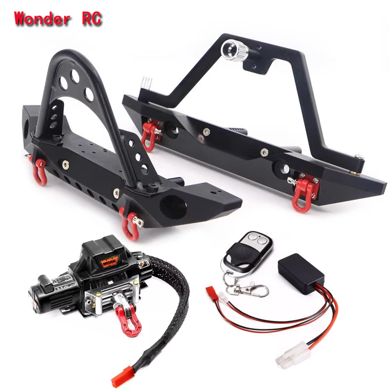 New hot sale metal  Front rear bumper electric winch spare tire bracket for 1/10 RC tracked vehicle TRX4 axial SCX10 90046