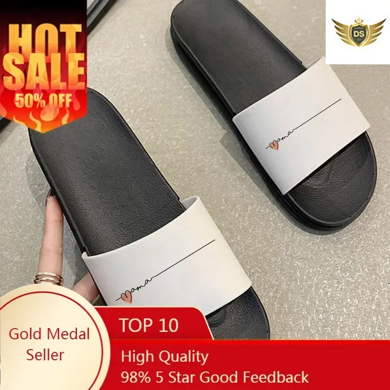 

Gift For Mother Pink Love Heart Summer Fashion Open Toe Flip Flops Aesthetic Indoor Bedroom Home Shoes ladies