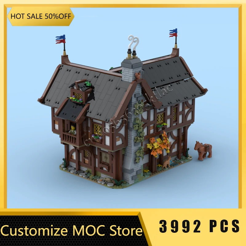 3992 قطعة MOC القرون الوسطى رائعة نزل وحدات نموذج اللبنات مجموعات التعليم الجمعية الطوب لعبة الأطفال مهرجان الهدايا #1