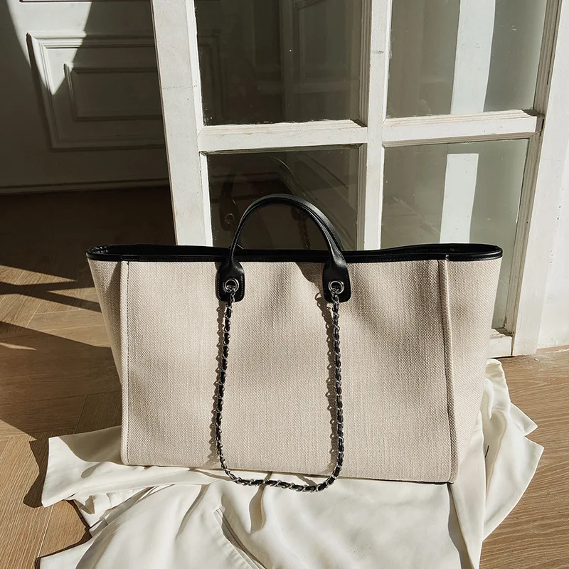 New Designer Women Tote Bag Fashion Canvas Large Handbag Chains Shoulder Bags Ladies Big casual Messenger Bag Shopping Bag