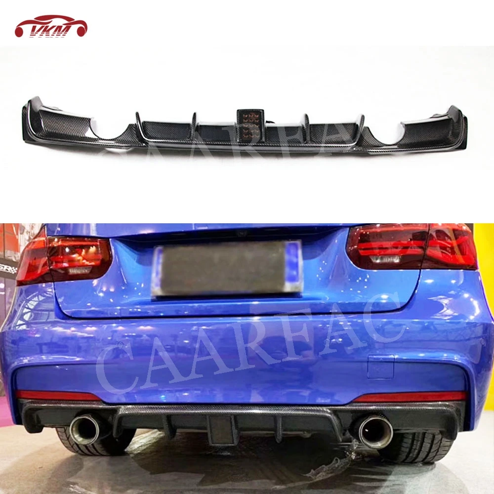 

Carbon Fiber Racing Rear Bumper Diffuser With LED Light Fit For BMW 3 Series F30 F35 318i 320i 328i 335i 340i M Sport 2012-2018