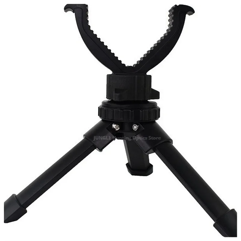 Aluminum Rest Tripod Adjustable Height Rifle 360 Degree Rotation V Yoke Stand Portable Construction For Target Shooting