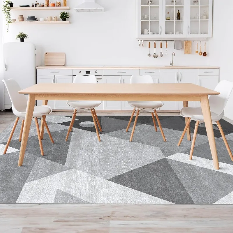 

Washable Modern Area Rug - Geometric Style 5x7 Rugs for Living Room, Bedroom, Machine Washable Rug
