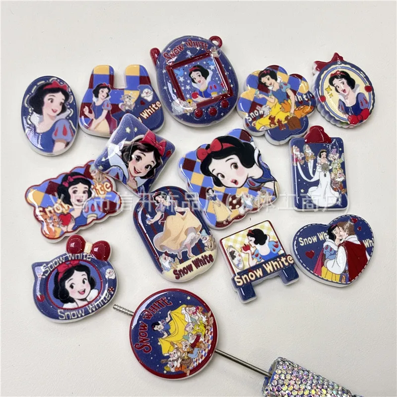 كارتون أنيمي ديزني الأميرة حبة طباعة اليدوية DIY حبة القلم سلاسل المفاتيح، سلسلة الهاتف، حقيبة الظهر اكسسوارات الديكور المواد #5