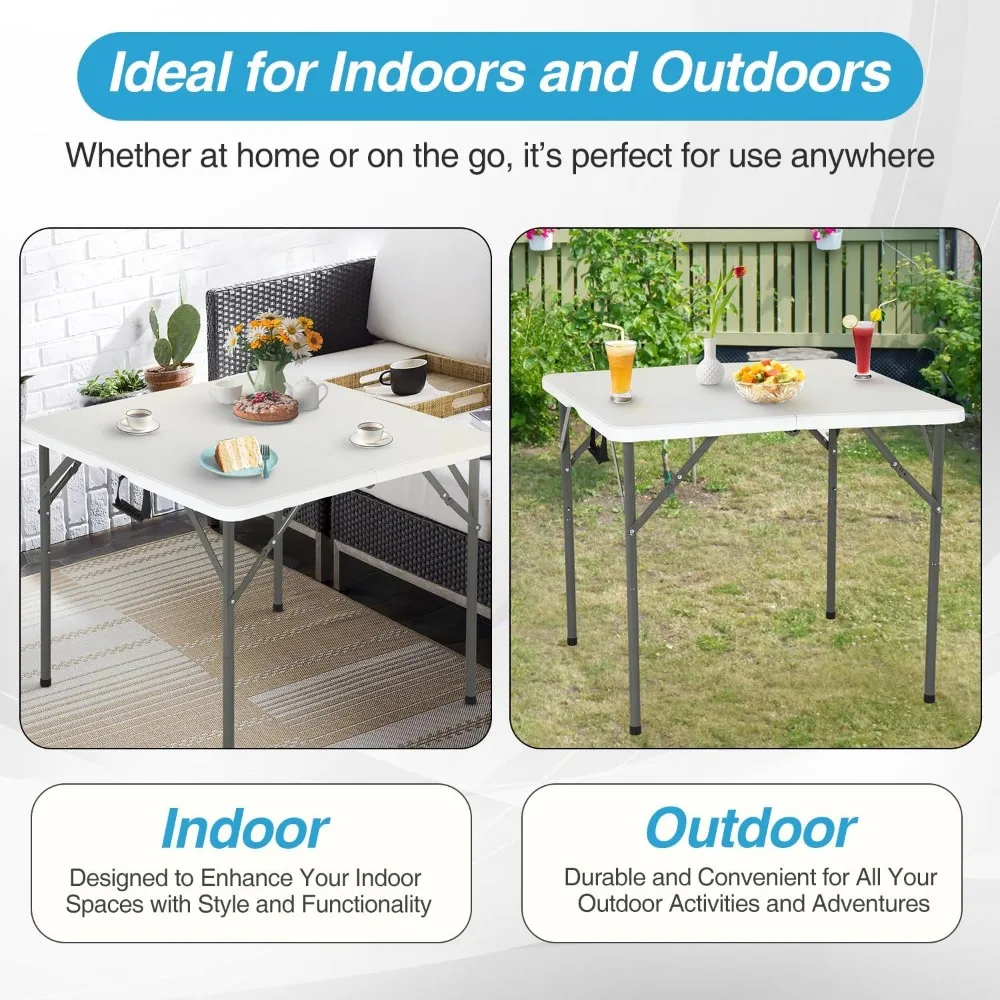 طاولة قابلة للطي شديدة التحمل، سعة 330 رطل، محطة عمل محمولة للتخييم وتناول الطعام للاستخدام الداخلي والخارجي