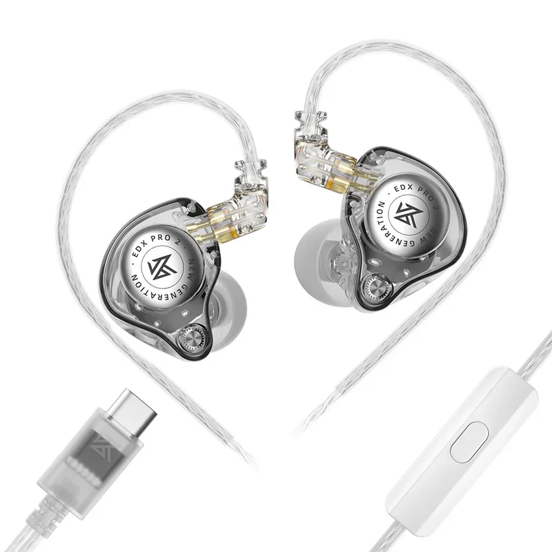 KZ EDX PRO2 Dynamische in-ear oortelefoon IEMs Monitor Headset Bedrade oordopjes HIFI Muziekoortelefoon Afneembare kabel 3,5 mm / TypeC-stekker