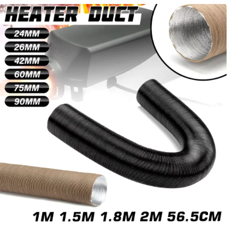 100-500cm Air Diesel Parking Heater Duct Ducting Pipe Hose Conditioner Black for Heater Fit for Car Camper Article Accessory