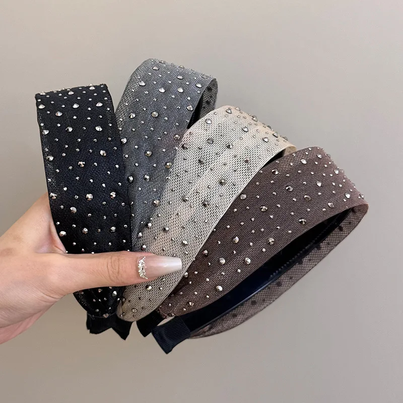 

Korean hair accessories for women girl headbands yoga band rhinestone Headdress fascinator luxury designer vintage hoop fashion