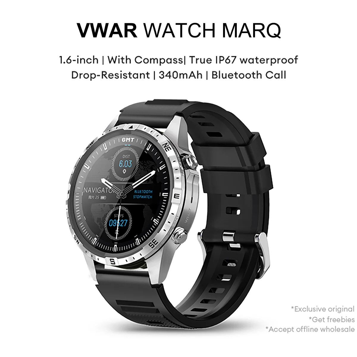 VWAR Marq Smart Watch Compass 1.6