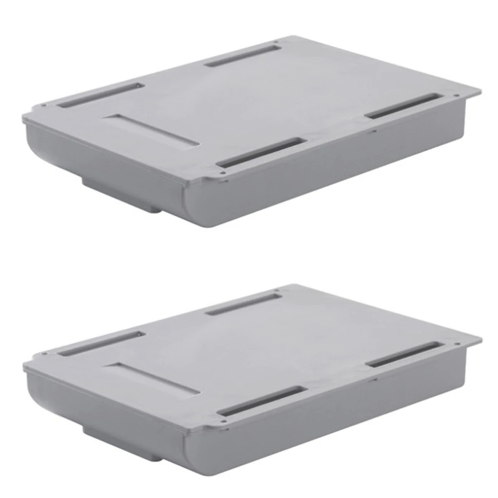 2 Pcs Under-Desk Drawer Storage Box Self-Adhesive Desk Drawer Office School Home Pop-Up Hidden Desk Drawer