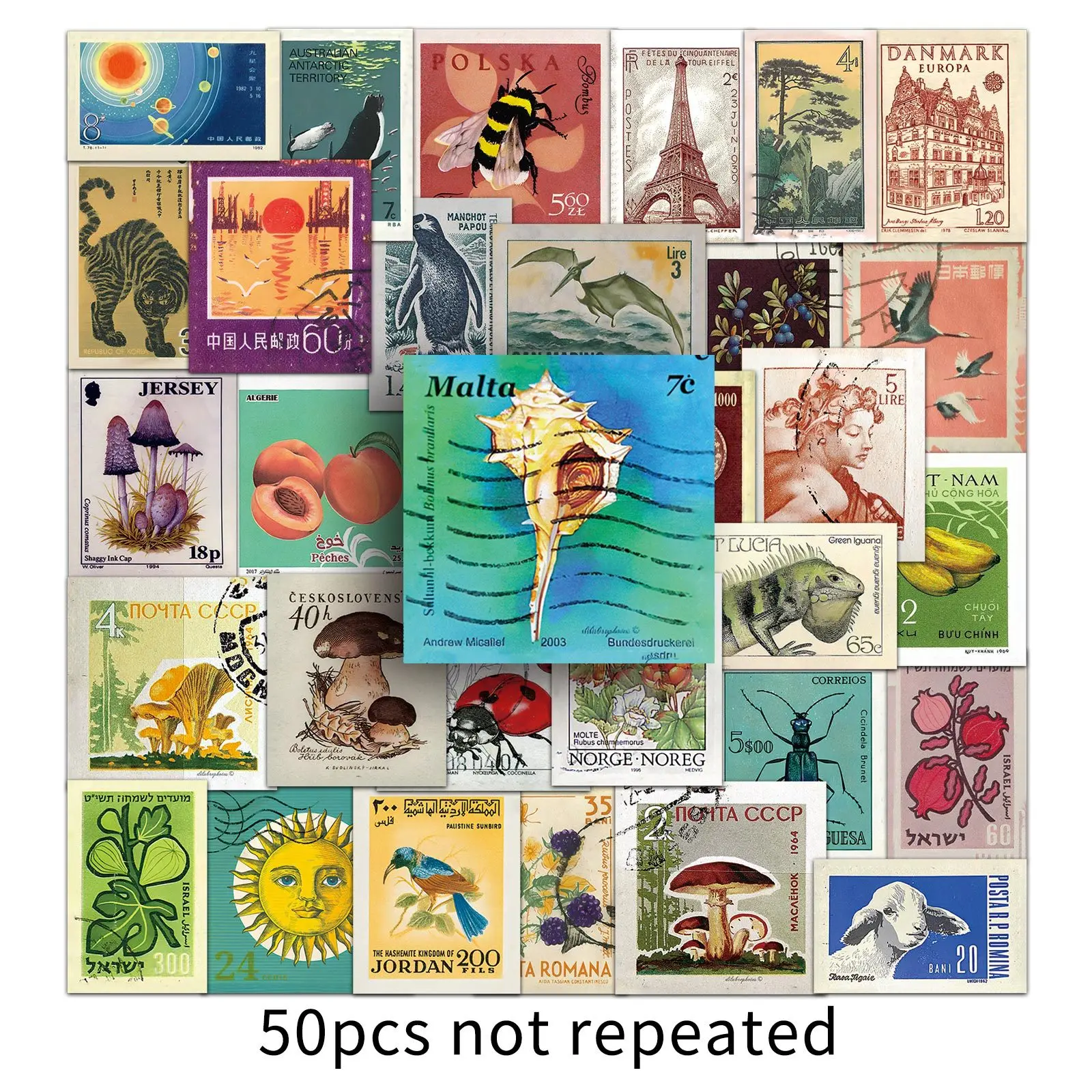 50 قطعة ملصقات الكرتون ختم الرجعية مضحك الإبداع الكتابة على الجدران الديكور DIY بها بنفسك اللعب الثلاجة المحمول الغيتار سيارة دراجة سكيت الشارات