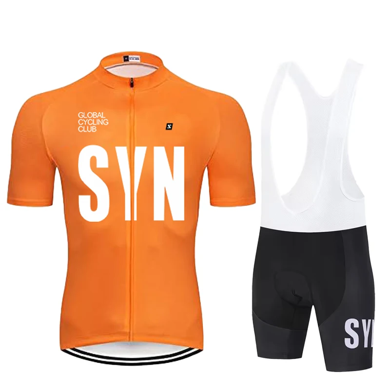 

Summer SYN Men's Bicycle Set Short Sleeve Breathable Bicycle Shirt Mountain Road Bike Racing Suit Cycling Bib Sports Shirt