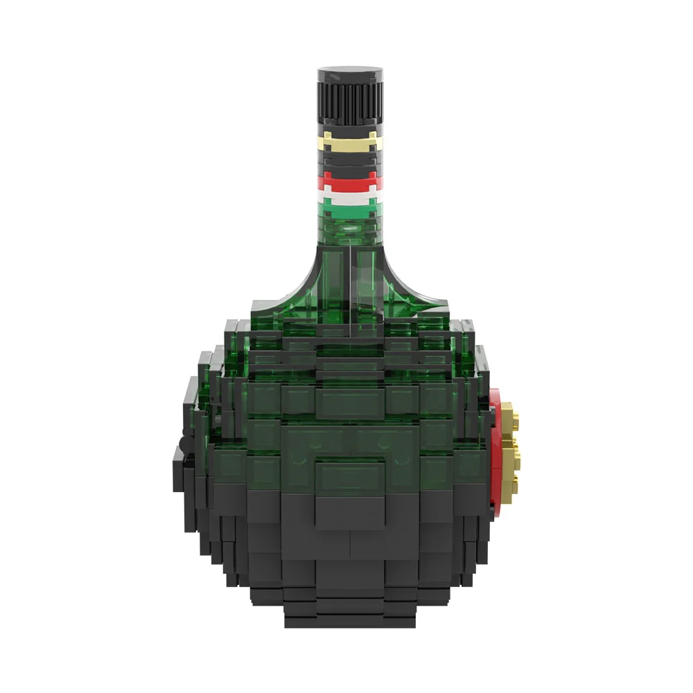 MOC UNICUMS الإبداع زجاجة النبيذ الأخضر اللبنات نموذج ثقافة البيرة جمع الطوب لتقوم بها بنفسك تجميعها لعبة الأطفال هدية