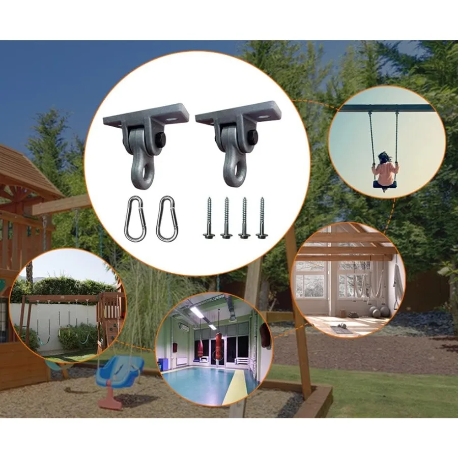 Cabides de balanço verdes resistentes, parafusos incluídos, capacidade de 5000 lb, playground, varanda, assento de ioga, trapézio, conjuntos de madeira para ambientes internos