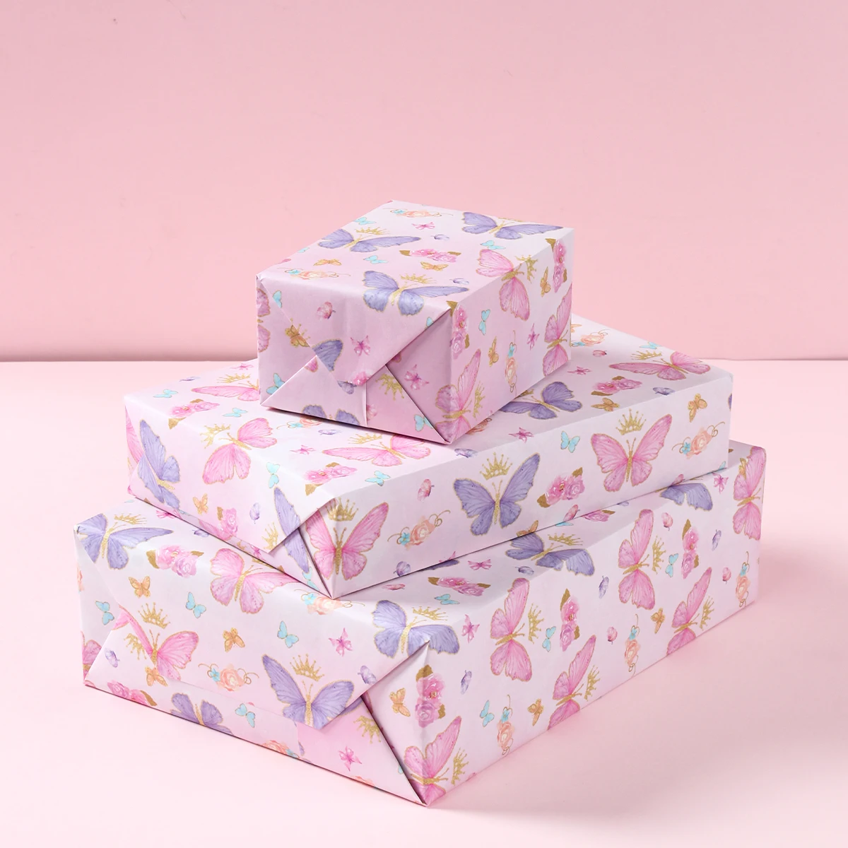 Butterfly DIY Gift Wrapping Paper Butterfly Theme Birthday Party Decor Kids Girl Baby Shower Wedding Party Gift Decor Supplies