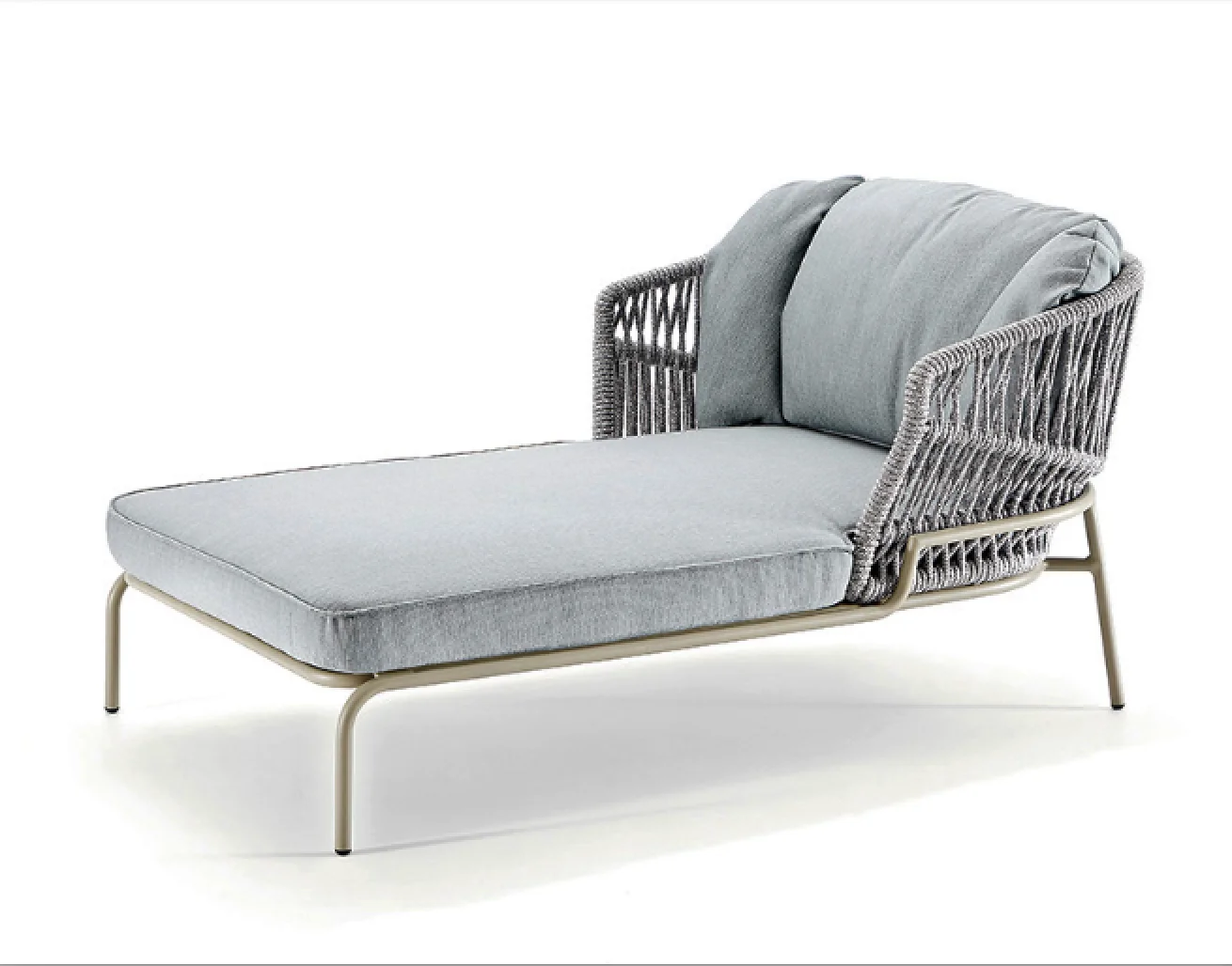 

Outdoor garden aluminum with weaving rope lounge chair outdoor patio sun bed poolside daybed and table set