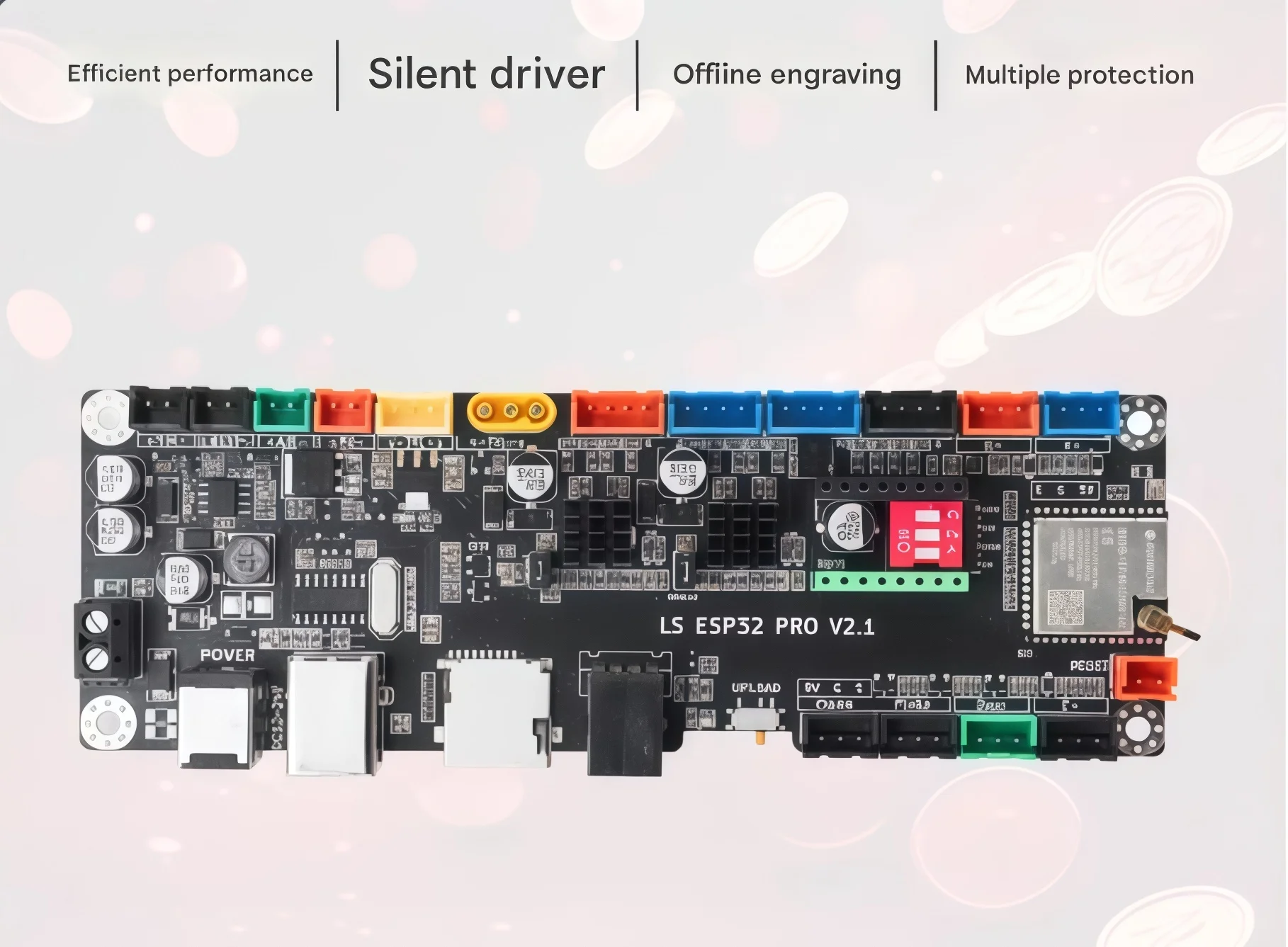 

Высокопроизводительная материнская плата MKS LS ESP32 PRO V2.1 для гравировального станка с ЧПУ, TMC2209, с бесшумным драйвером и Wi-Fi.