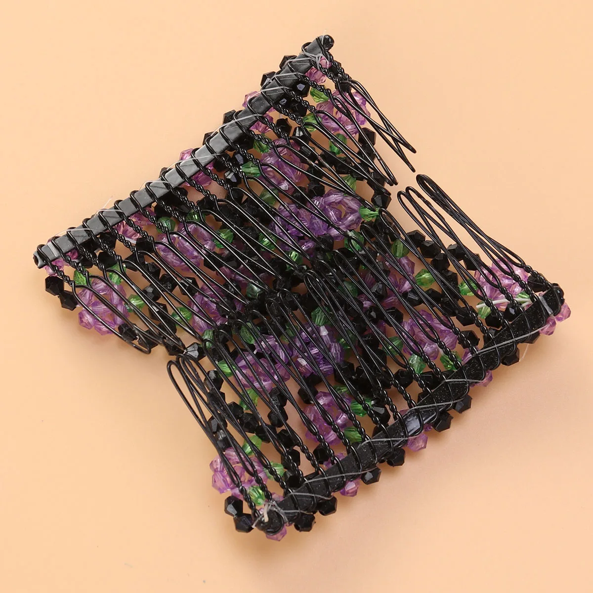 

Rose Shaped Double Row Hair Comb Purple Elegant Hair Accessory for Women Strong Lightweight Easy Use Fast Styling Comb