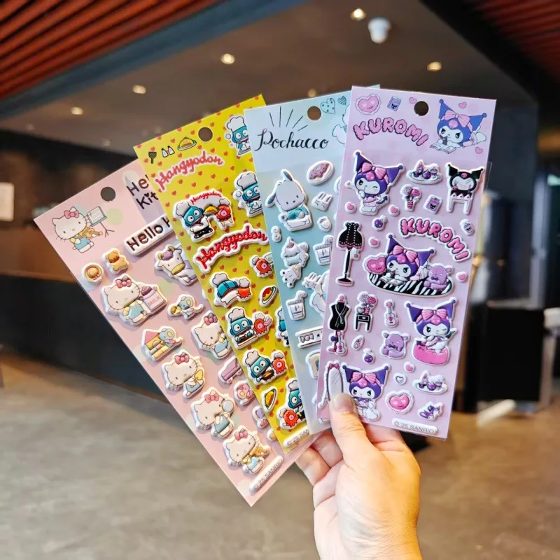 

8pcs Kawaii Japanese Kt 3d Decompression Bubble Stickers Cute Diy Mobile Phone Case Student Wallet Stationery Sticker Gift