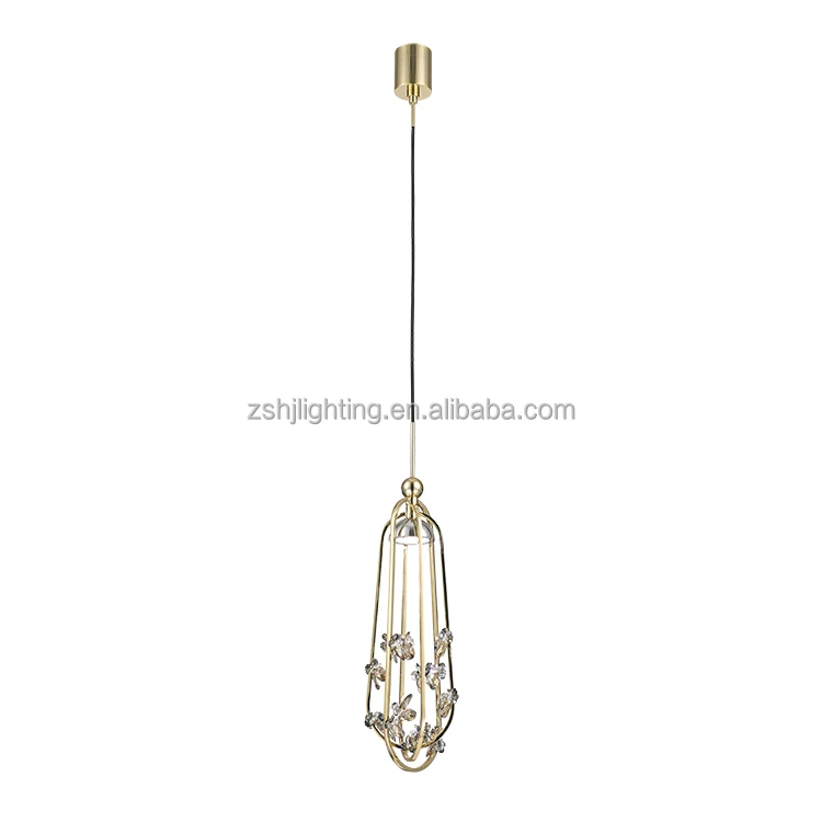 

Single head Crystal Chandelier Bedroom Living Room European Design Pendant Lights for home Hotel Villa room Decoration