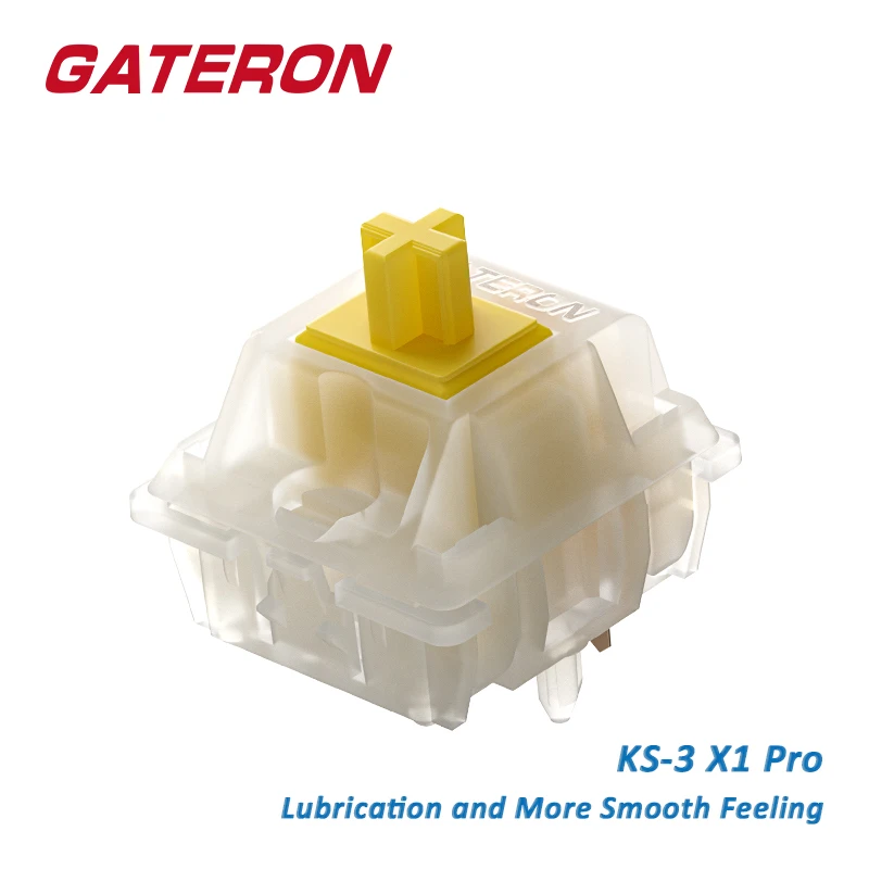 GATERON Milky Yellow Pro Single Layer Pin KS-3 X1 Lubrication Linear 5 Pin DIY Hotswap Gaming Mechanical Keyboard Switch