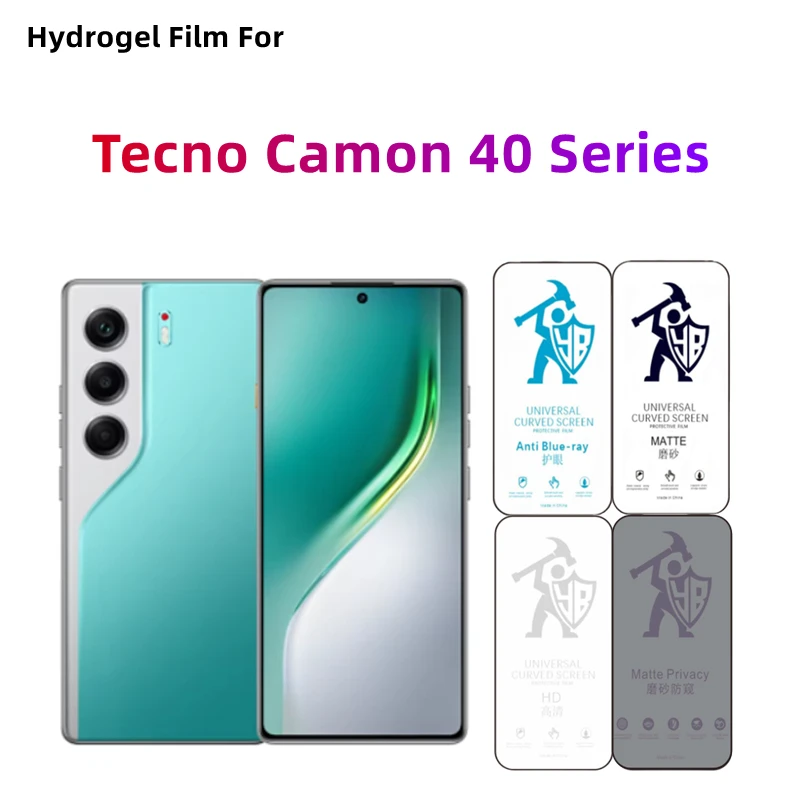 

2 шт. матовая гидрогелевая пленка для Tecno Camon 40 Pro 4G/5G HD Защитная пленка для экрана Tecno Camon 40/40 Premier для ухода за глазами Антишпионская пленка