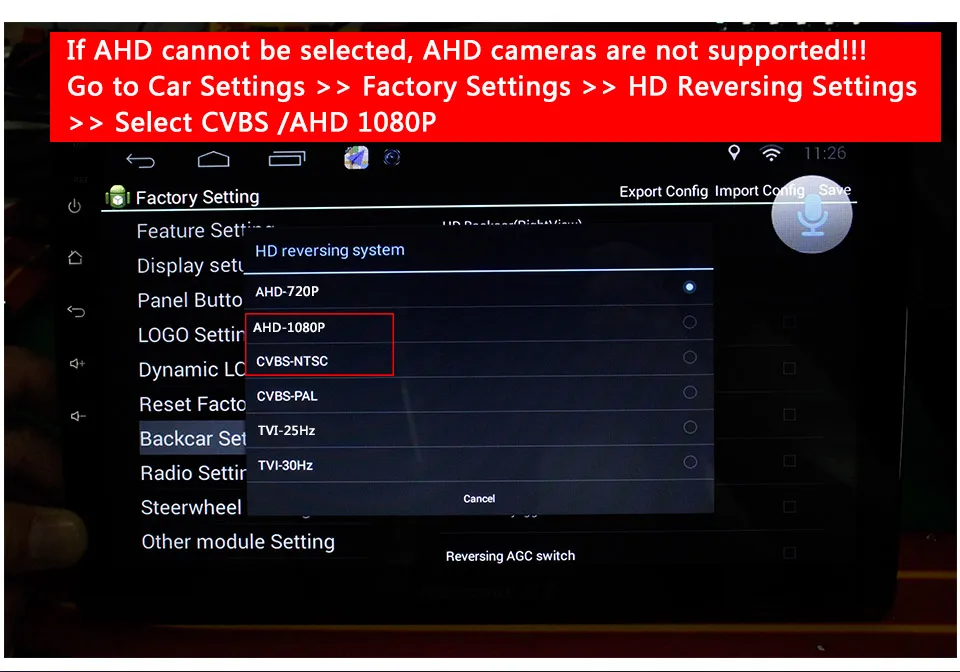 AHD 1080P CVBS CCD Auto-Rückfahrkamera 170 ° Weitwinkel-Nachtsichtkamera, wasserdicht, Auto-Parkkamera, Rückfahrkamera, Frontkamera – Detail 10