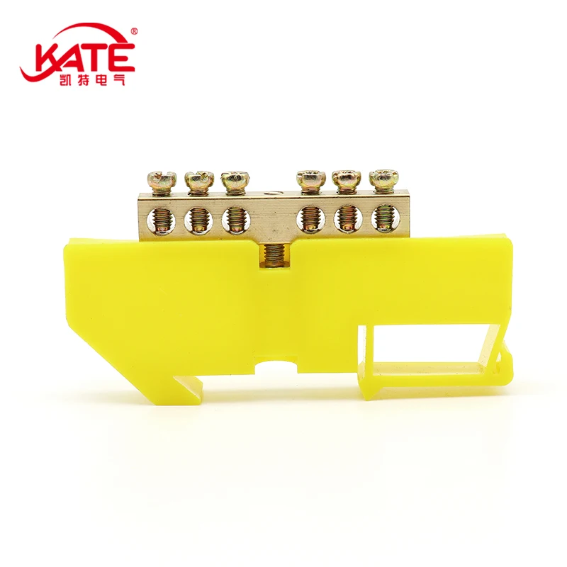 DIN Rail Terminal Block 6*9mm Ground Bar 6/8/10/12/14/16 Hole Power Distribution Box Neutral Terminal Block Electrical Connector