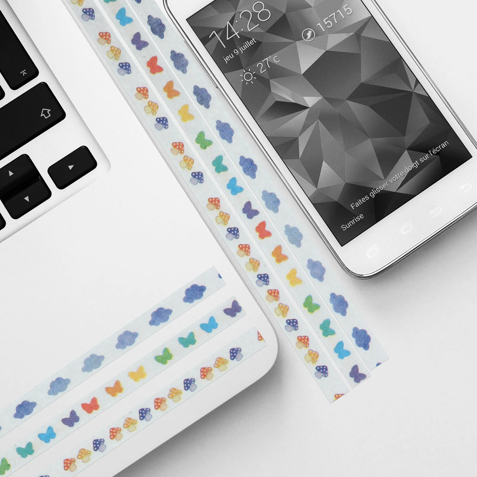 

12 Rolls Self-Adhesive DIY Tape Assorted Decorative Tapes for Handcrafts Photo Album Tape Planner Supplies Craft Projects