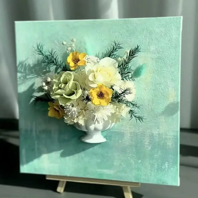 French Oil Painting Half Wall Vase White DIY Flower Arrangement Vase Hand-Painted Half Wall Flower Pot Floral Arrangement
