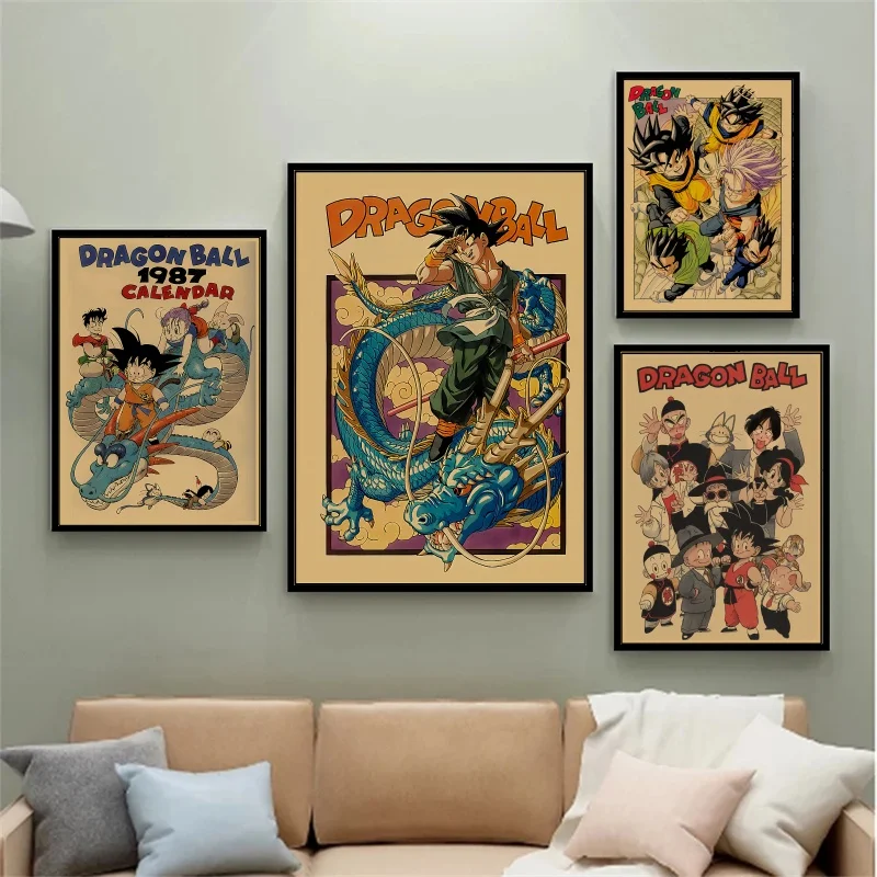 

Classic Anime Dragon Ball Super Saiyan Goku Gohan Vegeta Piccolo Friza Canvas Painting Print Wall Art Children Gift Retro Poster