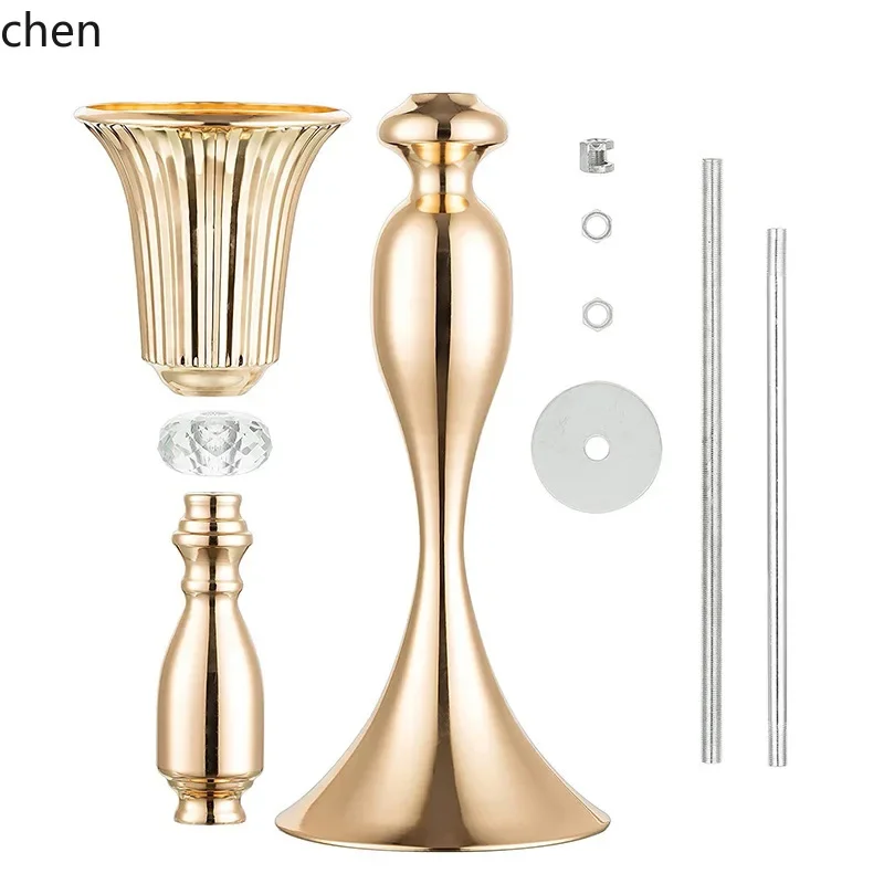 D20- iron electroplated gold large candlestick banquet hall wine table flower stand decoration