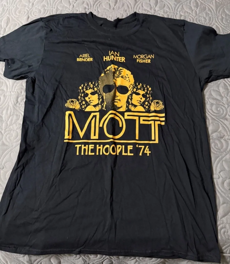 قميص Mott The Hoople Band 74 Tour باللون الأسود للرجال للجنسين S-5XL 1P0424