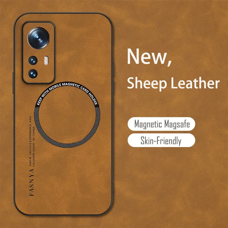 Sheepskin Vintage Magnetic Leather Soft Phone Case Cover for Xiaomi Mi 14 13 13T 12 11 9 Lite 12T 11T 9T Poco F3 F4 F5 Pro