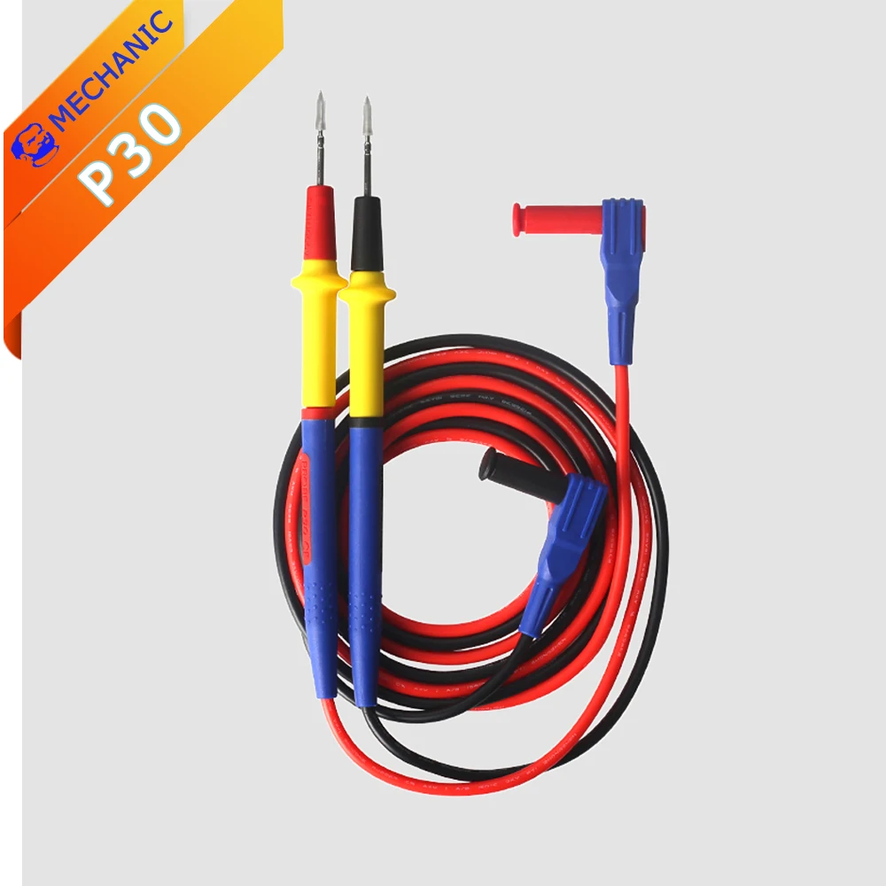 Multimeter Pen MECHANIC P30 1000V 20A For Digital Multimeter Test Rod Soft Anti-scalding Silicone Wire Extra Tip Test Pen