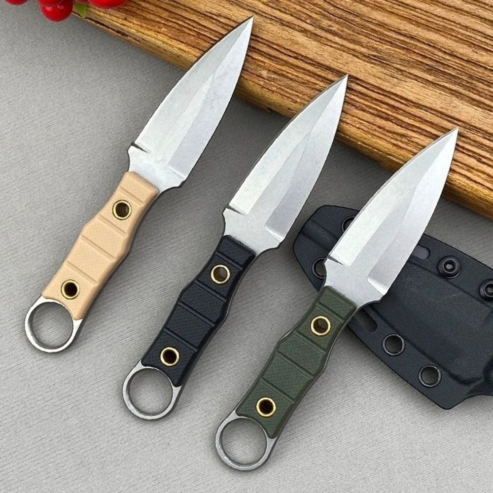 

Новый фиксированный нож для самообороны 8Cr13Mov, нейлоновая ручка из волокна, уличный тактический боевой выживания, портативный кухонный многофункциональный инструмент для бушкрафта