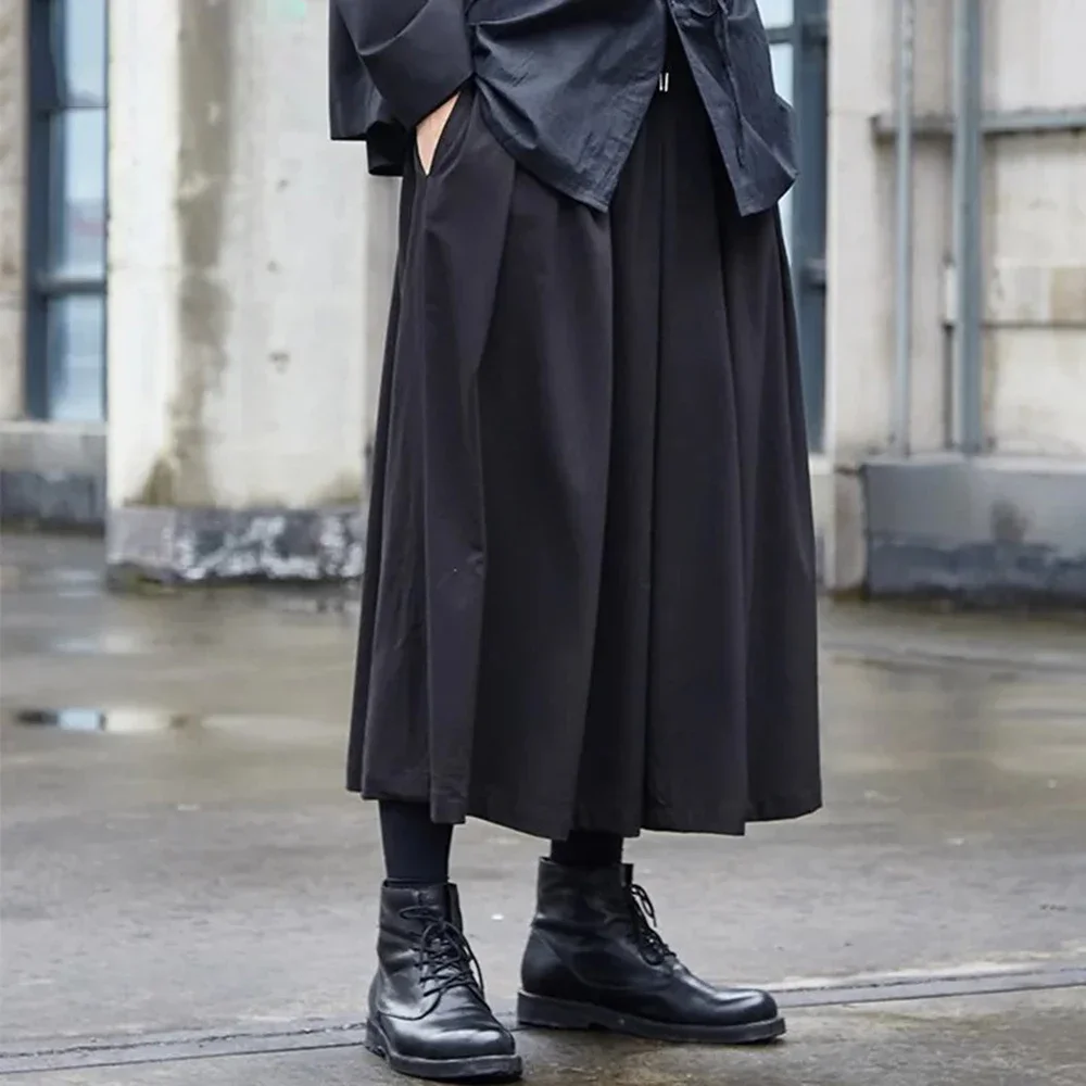 Xs-5xl Y2k Dark Plain Skirt Pants Spring Genderless Streetwear Fashion Youth Outdoor Versatile Casual Pants Unisex 2026 New