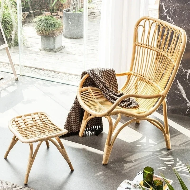 

Creative Leisure Outdoor Chairs Japanese Outdoor Furniture Home Rattan Sofa Chair Lazy Backrest Chair Courtyard Balcony Recliner