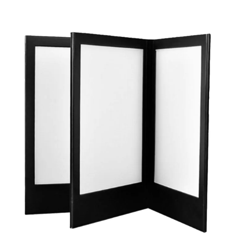 

Перезаряжаемая светодиодная книга-меню из искусственной кожи для ночных клубов, ресторанов, пивных баров, магазинов, кафе, три страницы - AT30