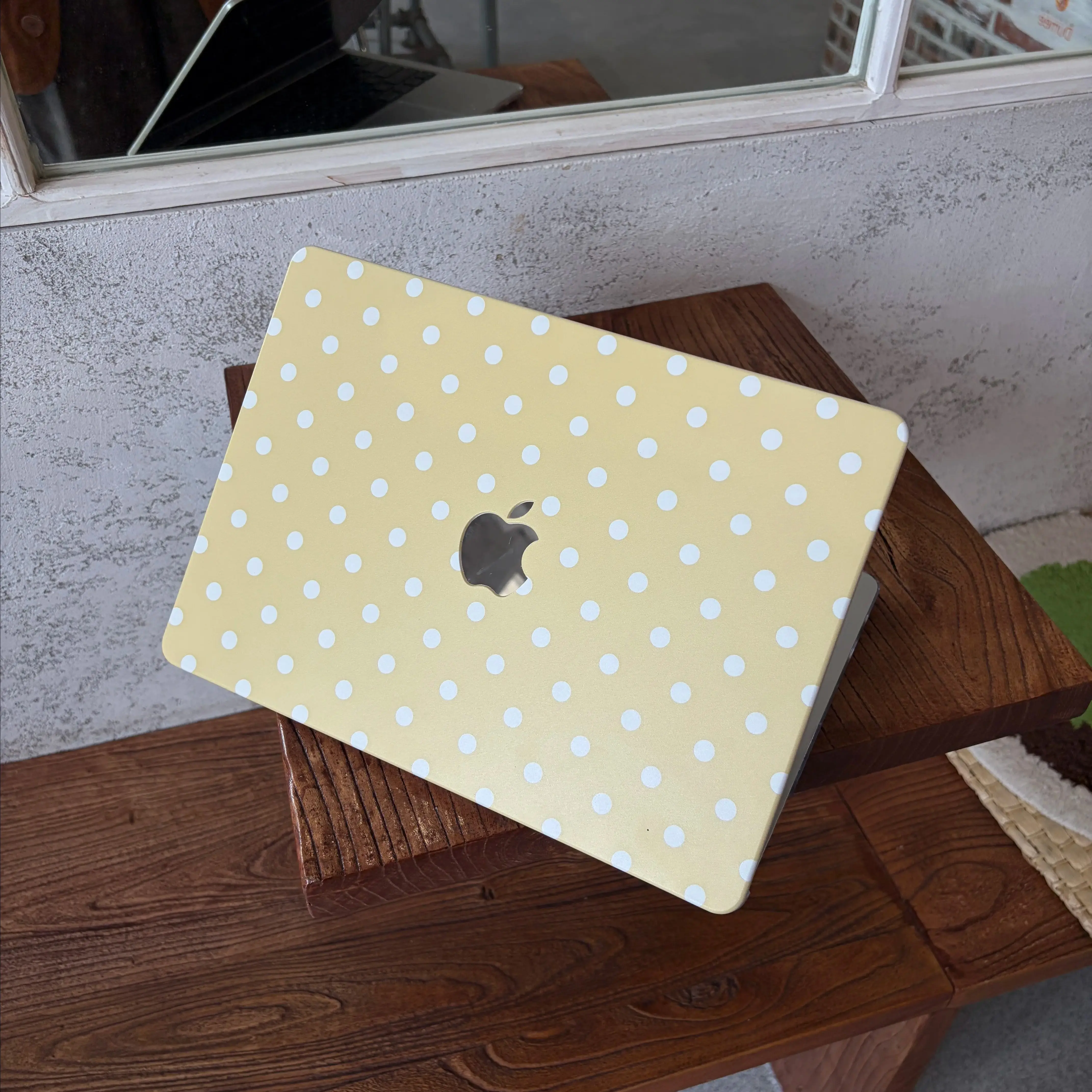 Dot Cream Yellow Cherry Blossom Pink Crystal Laptop Case For Macbook Air 13.6 M4 NEO 15 M3 For MacBook Pro 13 M1M2 14 M4M5 Cover