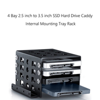4 Bay 2.5 inch to 3.5 inch Drive SSD Adapter Bracket SSD Hard Drive Caddy Chassis Internal Mounting Holder