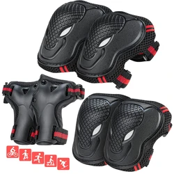 6pcs Knee Pads Elbow Pads Wrist Guards Protective Equipment Set Safety Protection Pads for Skateboard Cycling Riding For Adults